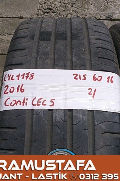 215 60 R 16 CONTINENTAL CEC5 * 2016 * 2 ADET * CYL1178 **