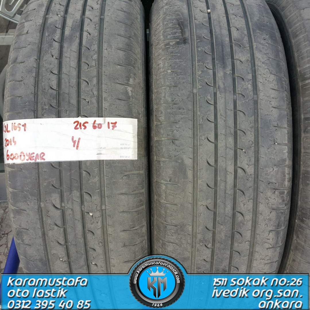 215 60 R 17 GOODYEAR EG 96H * 2014 * 4 ADET * CYL1651