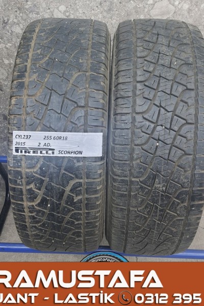 255 60 R 18 PIRELLI SCORPION * 2015 * 2 ADET * CYL237 **