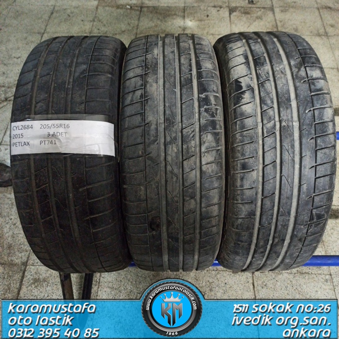 205 55 R 16 PETLAS PT741 * 2015 * 3 ADET * CYL2684