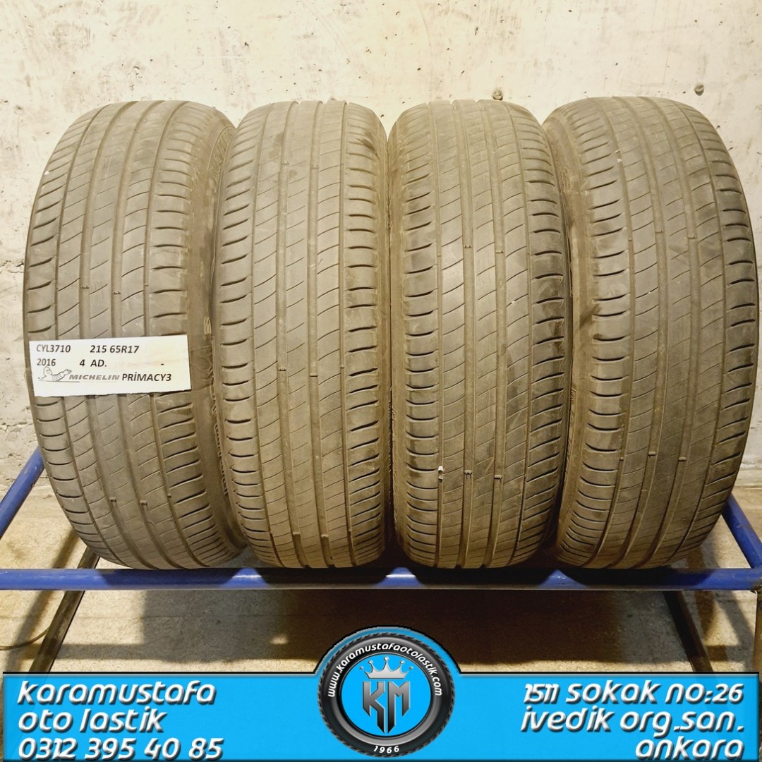 215 65 R 17 MICHELIN PRIMACY3 99V * 2016 * 4 ADET * CYL3710