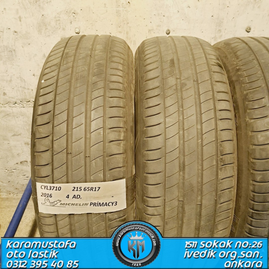 215 65 R 17 MICHELIN PRIMACY3 99V * 2016 * 4 ADET * CYL3710