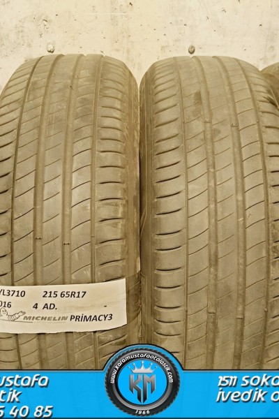 215 65 R 17 MICHELIN PRIMACY3 99V * 2016 * 4 ADET * CYL3710 **