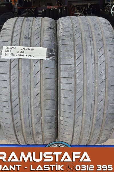 275 45 R 20 CONTINENTAL SPORT CONTACT 5 * 110V * 2015 * 2 ADET * CYL3778