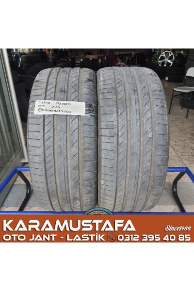 275 45 R 20 CONTINENTAL SPORT CONTACT 5 * 110V * 2015 * 2 ADET * CYL3778