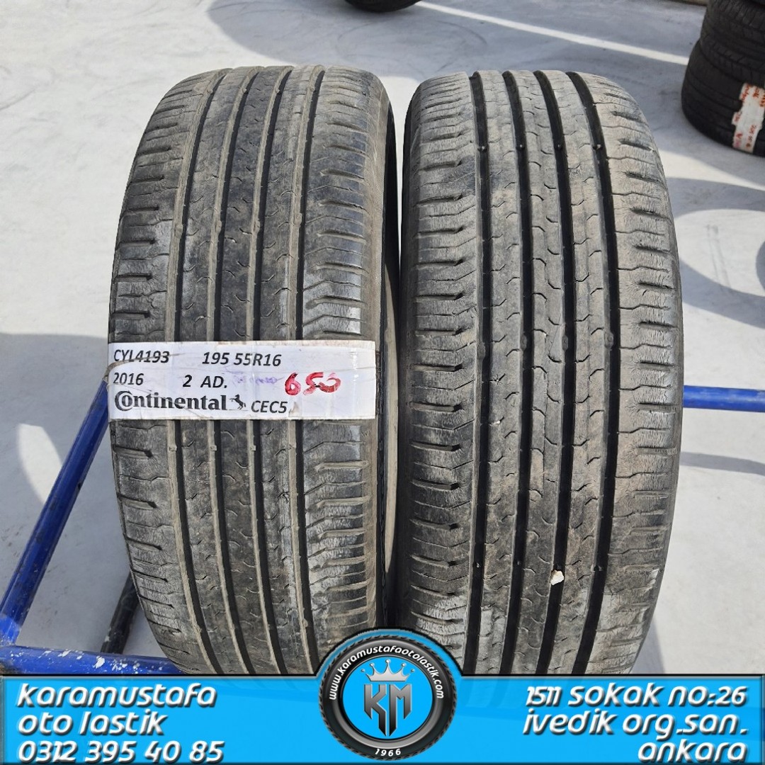 195 55 R 16 CONTINENTAL CEC5 87H * 2016 * 2 ADET * CYL4193