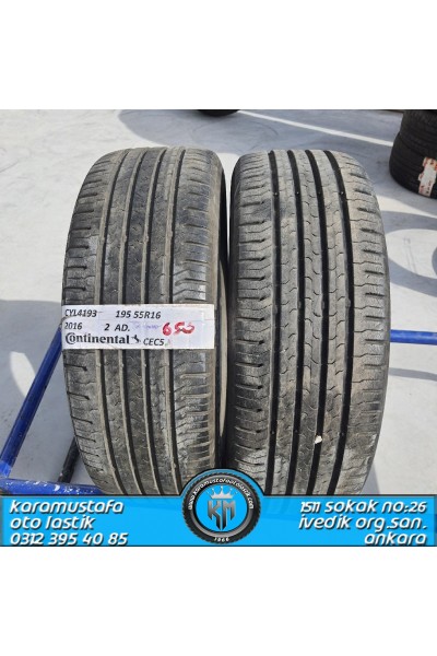 195 55 R 16 CONTINENTAL CEC5 87H * 2016 * 2 ADET * CYL4193 **