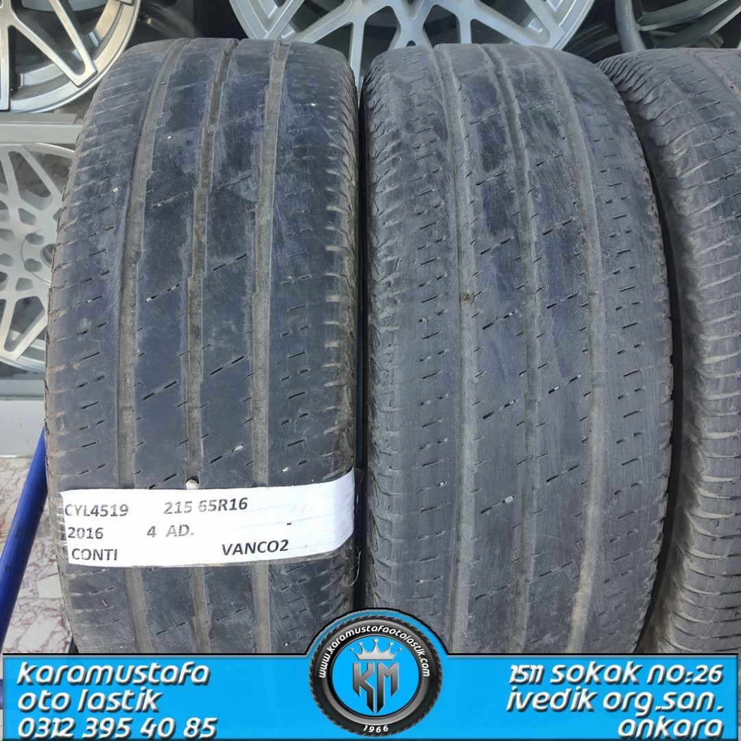 215 65 R 16 CONTINENTAL VANCO2 * 2016 * 4 ADET * CYL4519