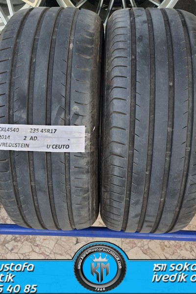 235 45 R 17 VREDESTEIN U CEUTO 97Y * 2014 * 2 ADET * CYL4540