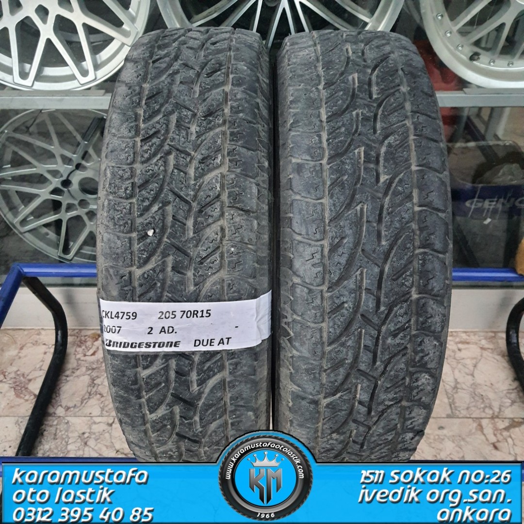 205 70 R 15 BRIDGESTONE DUELER AT 96S * 2007 * 2 ADET * CYL4759