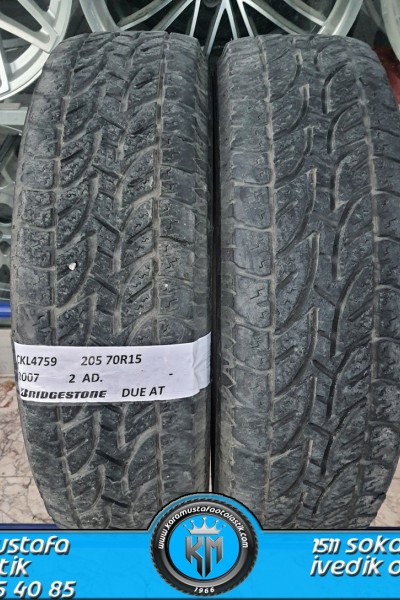 205 70 R 15 BRIDGESTONE DUELER AT 96S * 2007 * 2 ADET * CYL4759