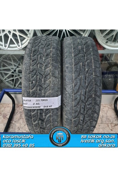 205 70 R 15 BRIDGESTONE DUELER AT 96S * 2007 * 2 ADET * CYL4759