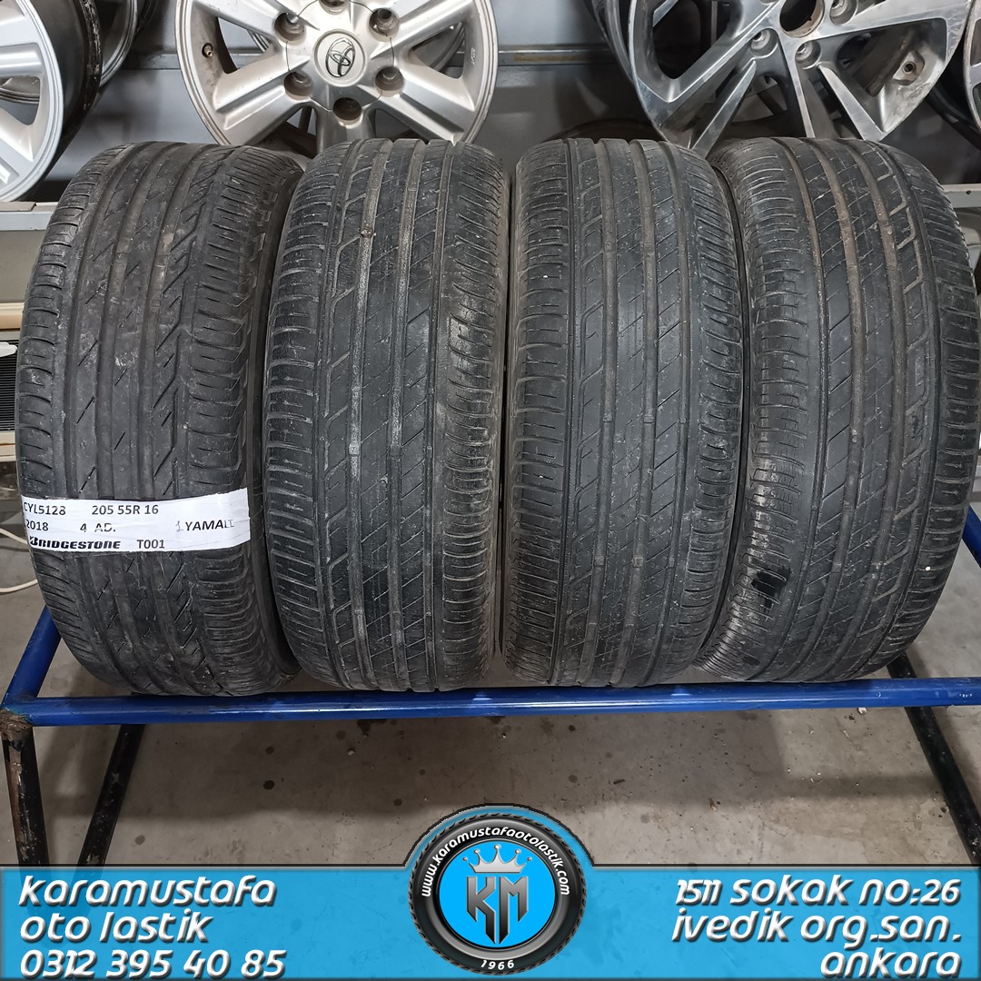 205 55 R 16 BRIDGESTONE T001 91V * 2018 * 4 ADET * CYL5128