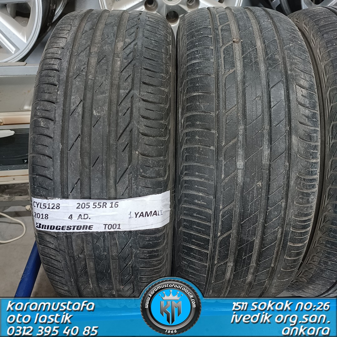 205 55 R 16 BRIDGESTONE T001 91V * 2018 * 4 ADET * CYL5128