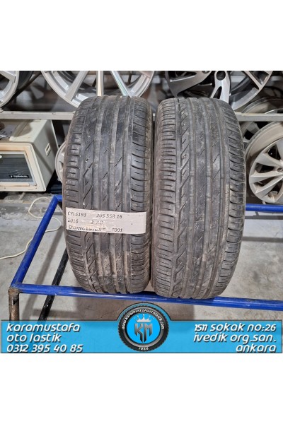 205 55 R 16 BRIDGESTONE T001 91V * 2016 * 2 ADET * CYL5193