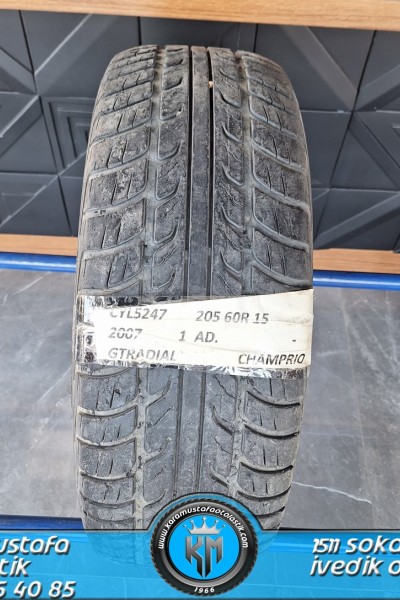 205 65 R 15 GTRADIAL CHAMPIRO 91H * 2007 * 1 ADET * CYL5247 **