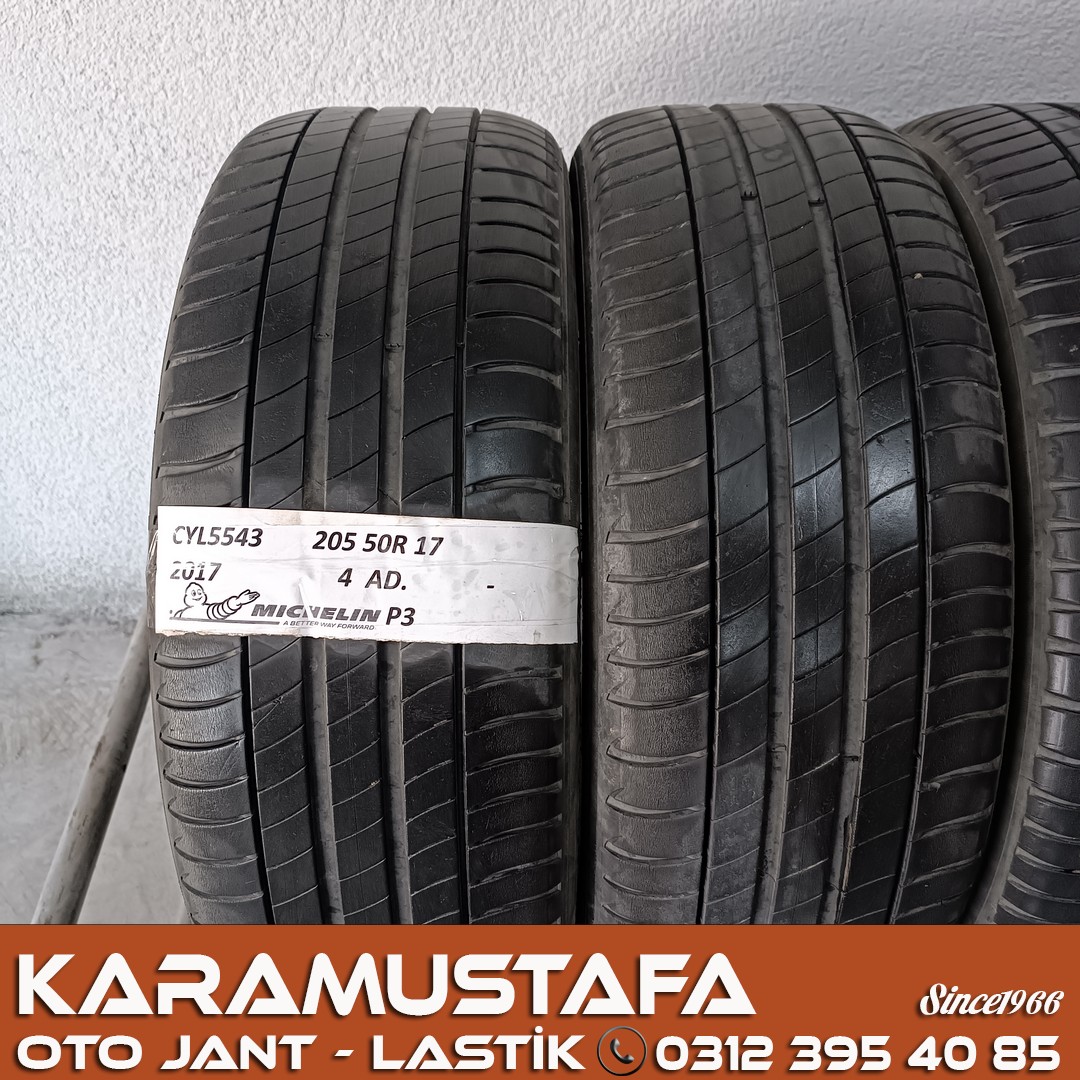 205 50 R 17 MICHELIN PRIMACY3 93V * 2017 * 4 ADET * CYL5543