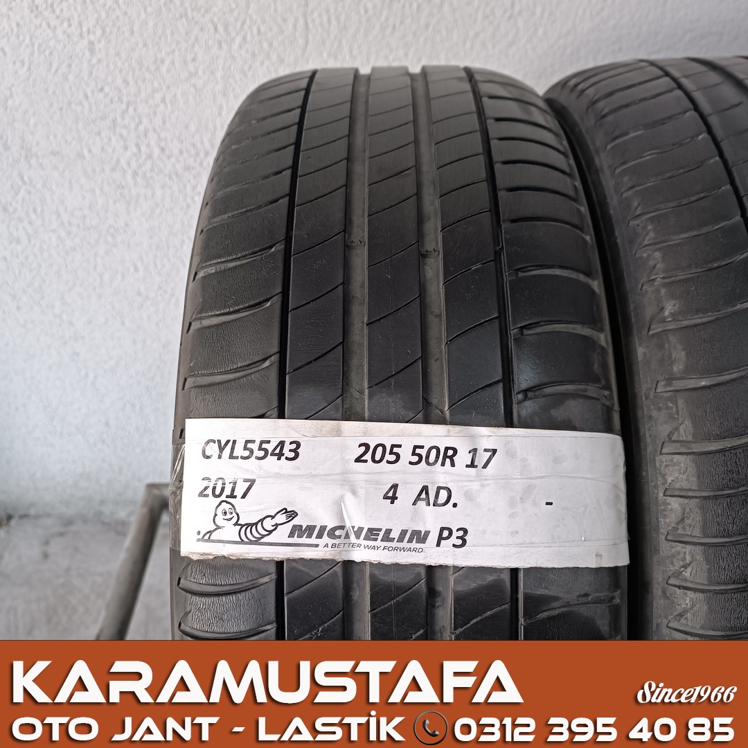 205 50 R 17 MICHELIN PRIMACY3 93V * 2017 * 4 ADET * CYL5543