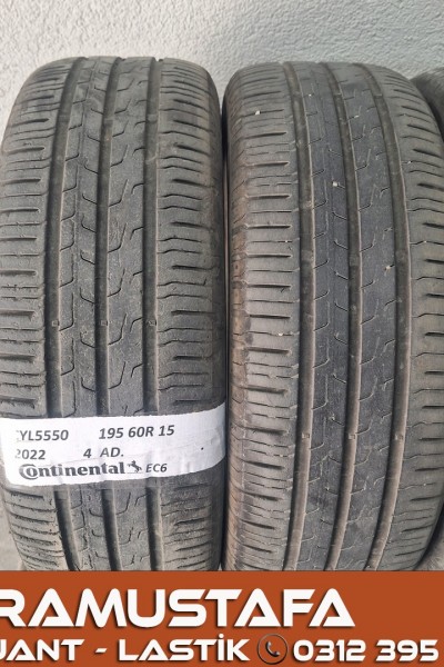 195 60 R 15 CONTINENTAL EC6 88H * 2022 * 4 ADET * CYL5550 **