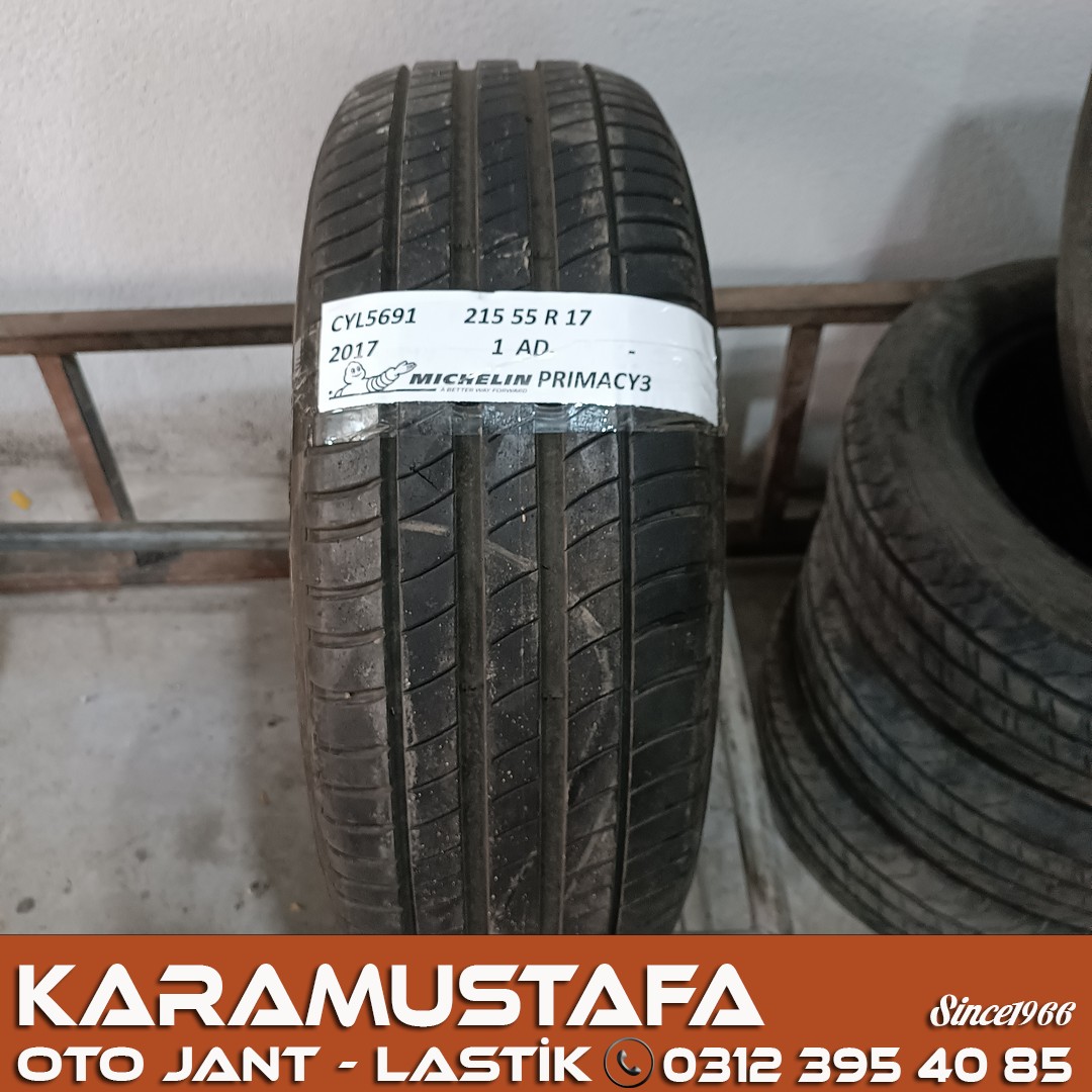 215 55 R 17 MICHELIN PRIMACY3 94V * 2017 * 1 ADET * CYL5691