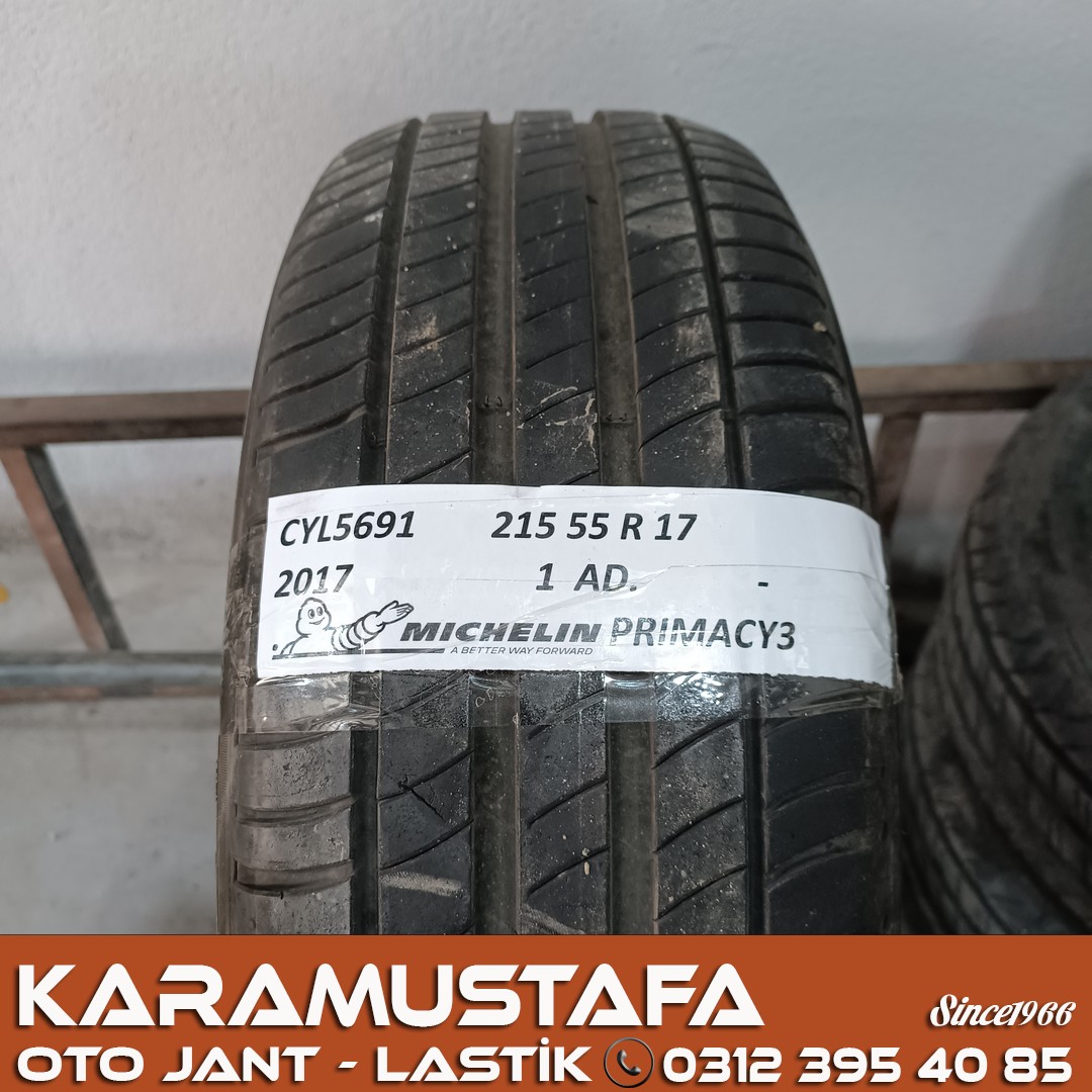 215 55 R 17 MICHELIN PRIMACY3 94V * 2017 * 1 ADET * CYL5691