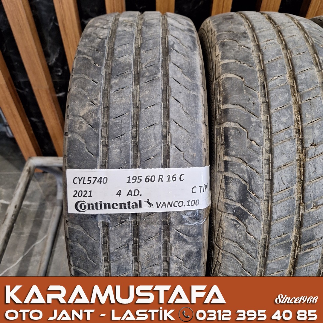 195 60 R 16 CONTINENTAL CVC100 99H * 2021 * 4 ADET * CYL5740