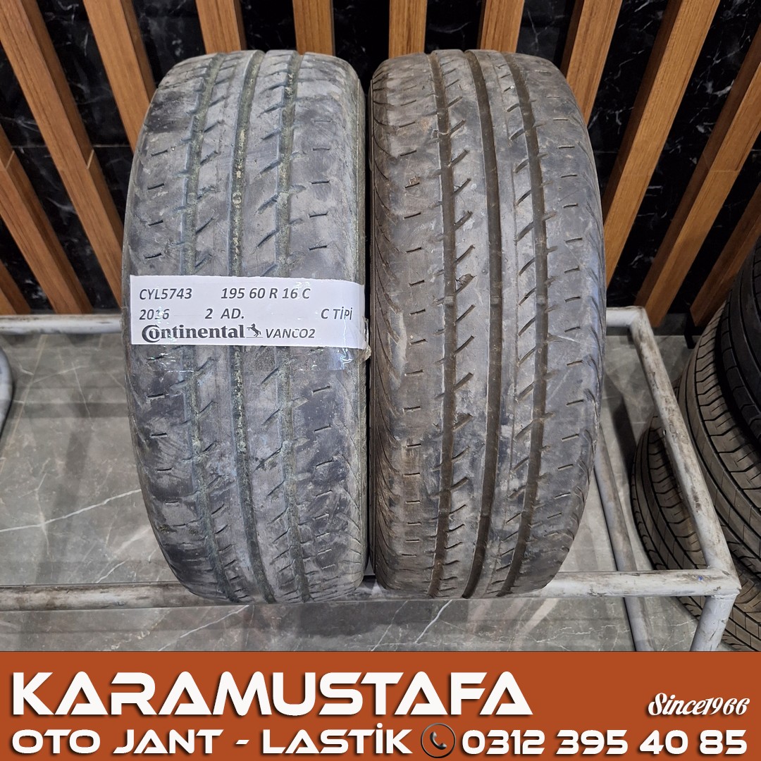 195 60 R 16 CONTINENTAL VANCO2 99H * 2016 * 2 ADET * CYL5743