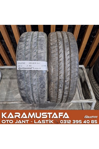 195 60 R 16 CONTINENTAL VANCO2 99H * 2016 * 2 ADET * CYL5743 **