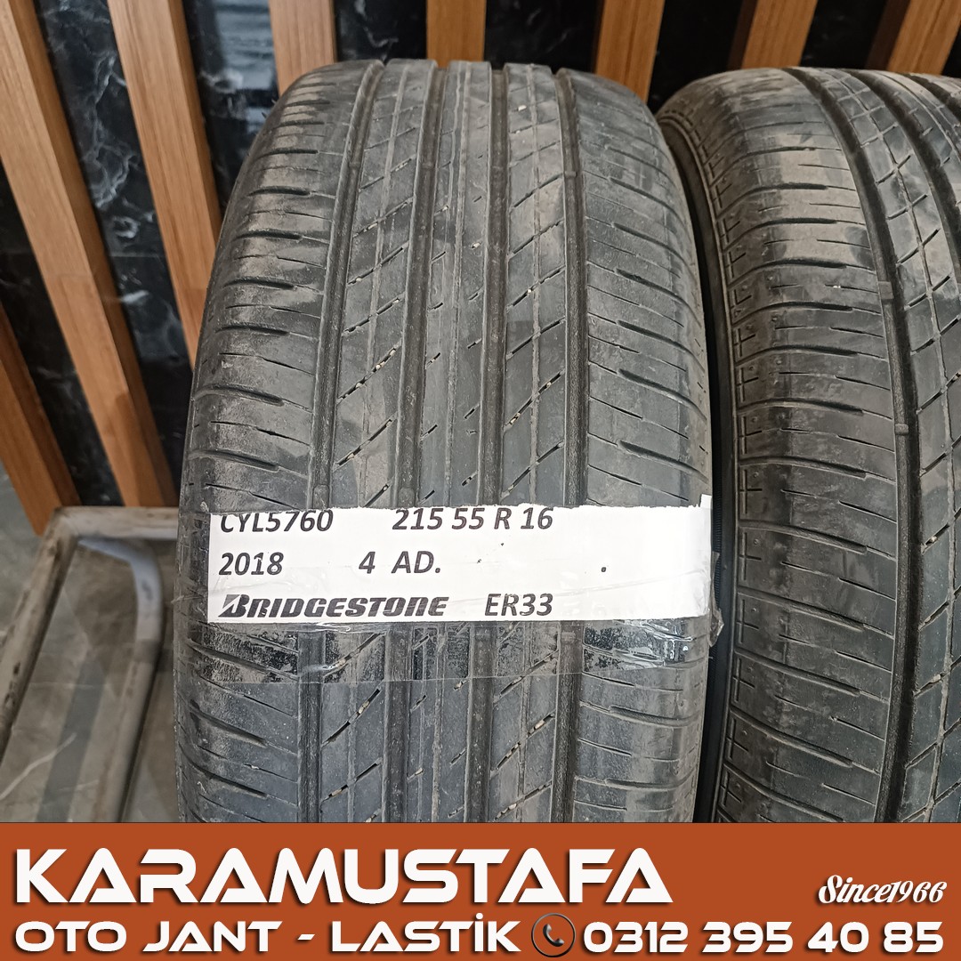 215 55 R 16 BRIDGESTONE ER33 * 2018 * 4 ADET * CYL5760