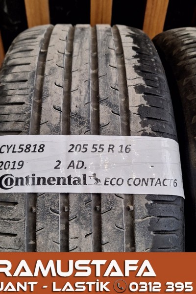205 55 R 16 CONTINENTAL ECO6 91V * 2019 * 2 ADET * CYL5818 **