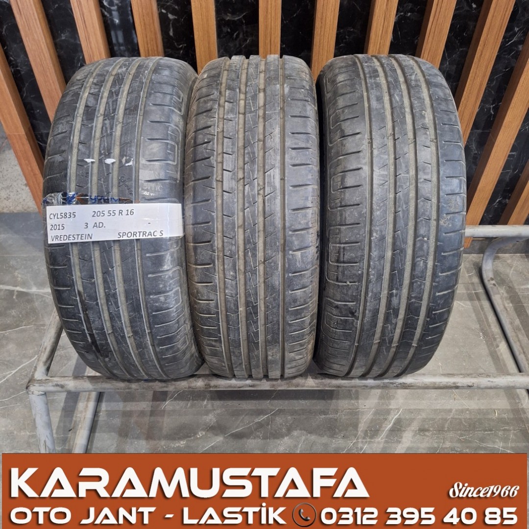 205 55 R 16 VREDESTEIN SPORTACS 91V * 2015 * 3 ADET * CYL5835
