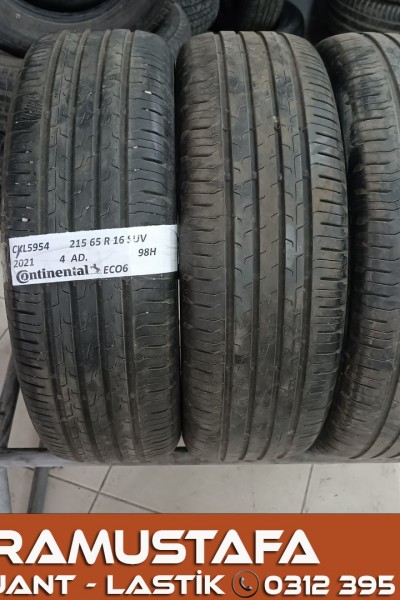 215 65 R 16 CONTINENTAL ECO6 98H * 2021 * 4 ADET * CYL5954 **