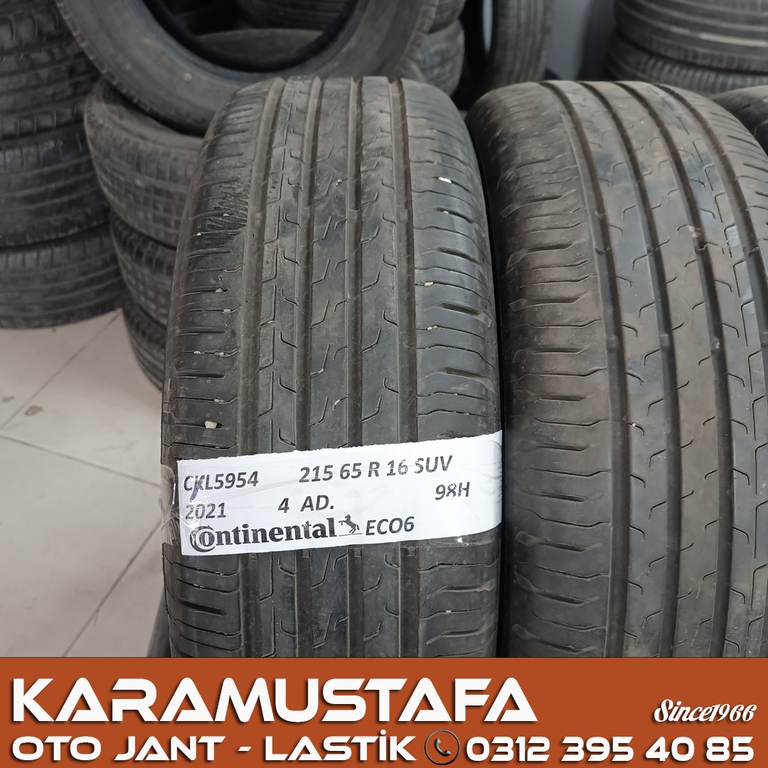 215 65 R 16 CONTINENTAL ECO6 98H * 2021 * 4 ADET * CYL5954