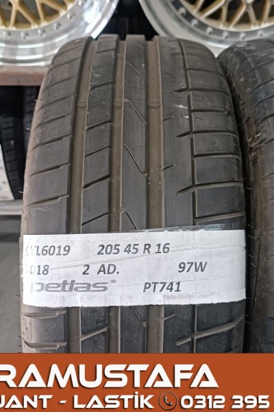 205 45 R 16 PETLAS PT741 97W * 2018 * 2 ADET * CYL6019 **