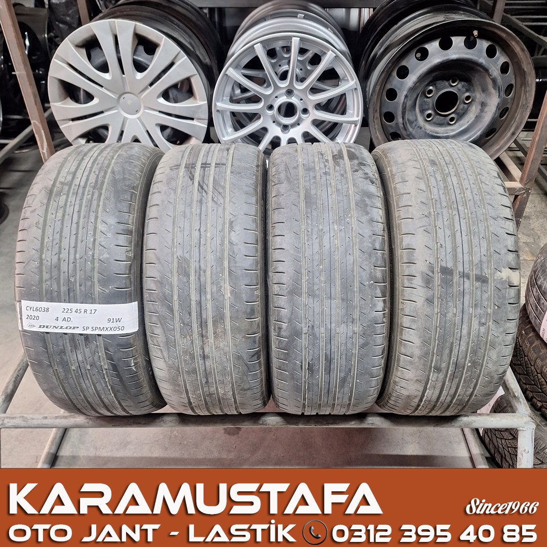 225 45 R 17 DUNLOP SP 91W * 2020* 4 ADET * CYL6038