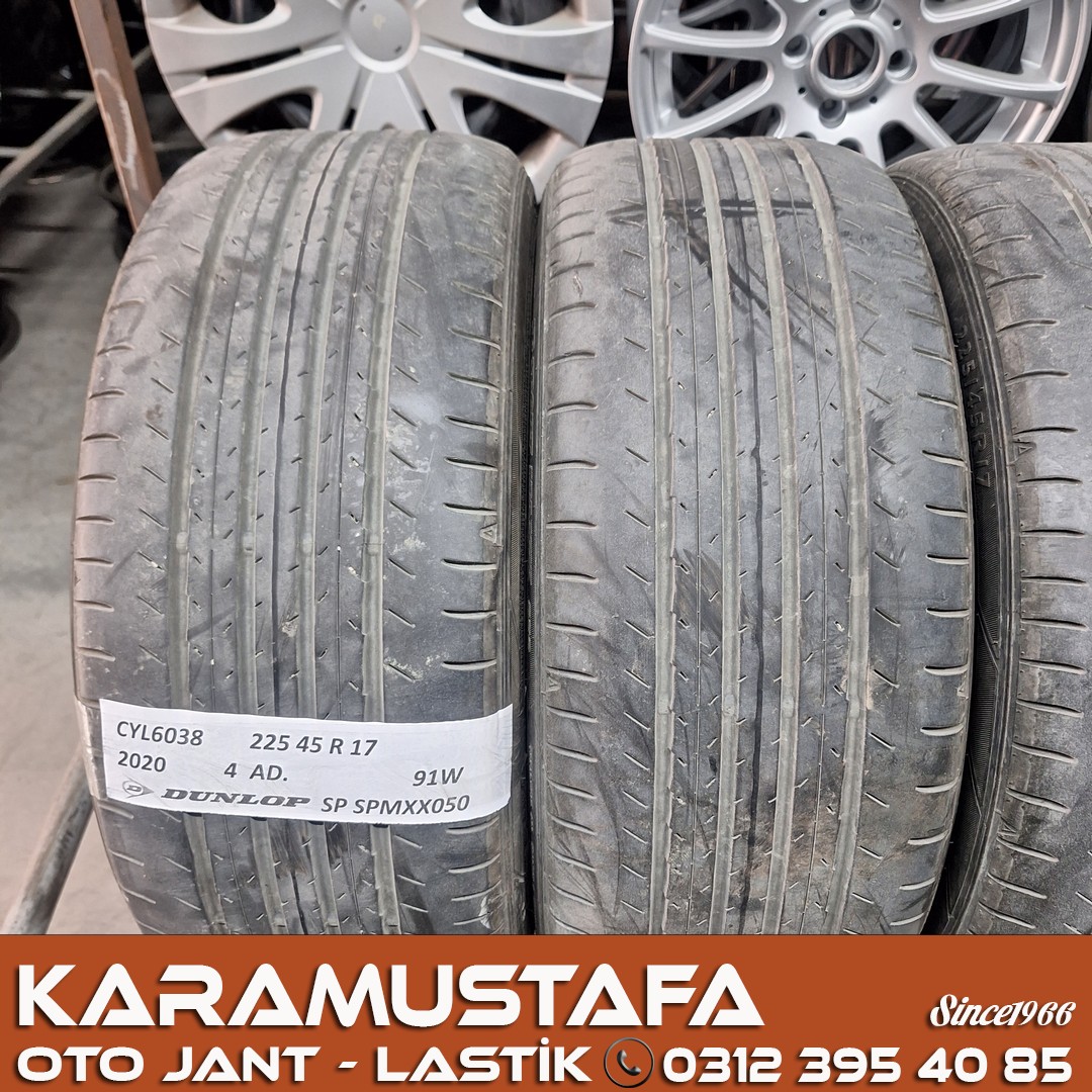 225 45 R 17 DUNLOP SP 91W * 2020* 4 ADET * CYL6038