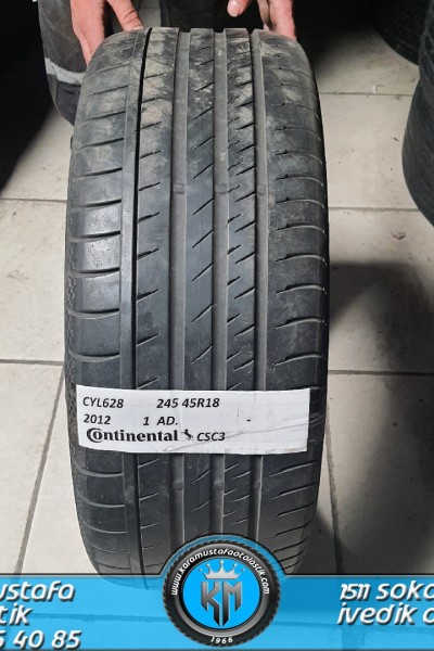245 45 R 18 CONTINENTAL CSC3 * 2012 * 1 ADET * CYL628 **