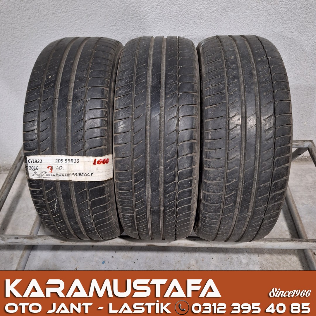 205 55 R 16 MICHELIN PRIMACY HP 91V * 2010 * 3 ADET * CYL922