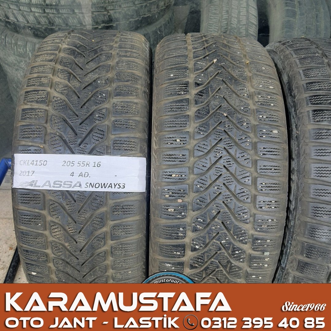 205 55 R 16 LASSA SNOWAYS3 91T * 2017 * 4 ADET * CKL4150
